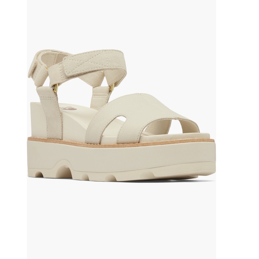 Sorel Joanie iv ankle strap Platform wedge Sandals sandal show chalk cream 10.5